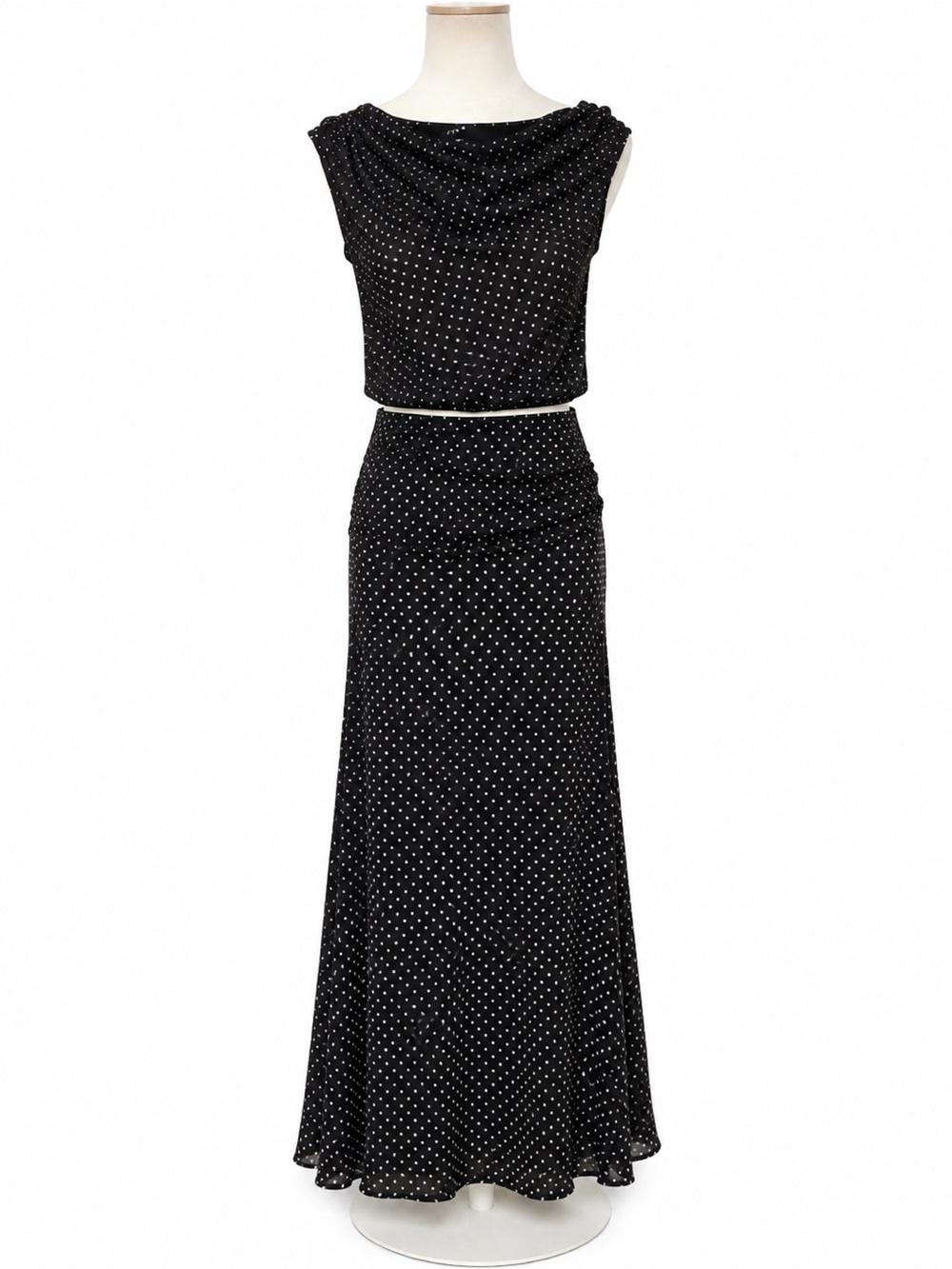 Ever New Black Polka Dot Maxi Skirt + Top
